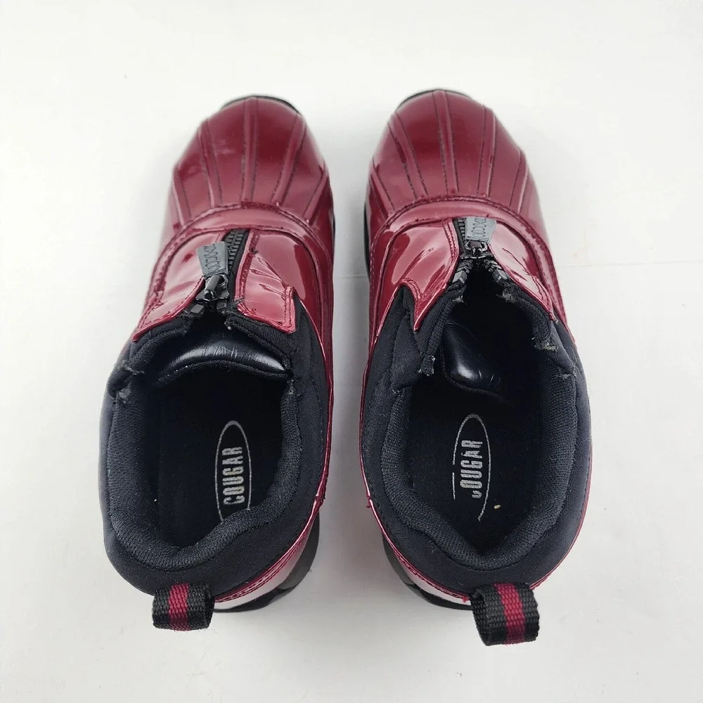 Cougar Howdoo Rain Patent‎ Leather Shoes Zip Up Womens 6M Red Waterproof Comfort